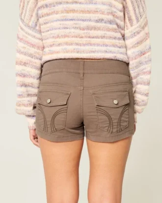 Lågmidjade poplin-shorts