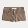 Lågmidjade poplin-shorts