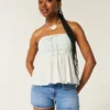 Lågmidjade shorts i mediumtvättad denim