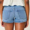 Lågmidjade shorts i mediumtvättad denim