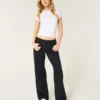 Lågmidjade svarta baggyjeans
