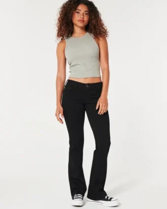 Lågmidjade svarta bootcut-jeans