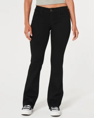 Lågmidjade svarta bootcut-jeans