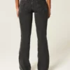 Lågmidjade tvättade svarta bootcut-jeans Lågmidjade tvättade svarta bootcut-jeans