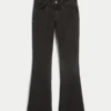Lågmidjade tvättade svarta bootcut-jeans Lågmidjade tvättade svarta bootcut-jeans