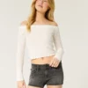 Lågmidjade, tvättade svarta denimshorts Lågmidjade, tvättade svarta denimshorts