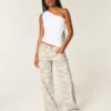 Lågmidjade Y2K Camo Baggy Jeans