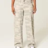 Lågmidjade Y2K Camo Baggy Jeans