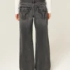 Lågmidjade Y2K-tvättade svarta baggyjeans Lågmidjade Y2K-tvättade svarta baggyjeans