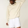 Linnenblandade seersuckershorts i midilängd Linnenblandade seersuckershorts i midilängd