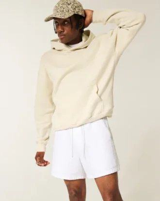 Linnenblandade seersuckershorts i midilängd