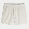 Linnenblandade seersuckershorts i midilängd Linnenblandade seersuckershorts i midilängd
