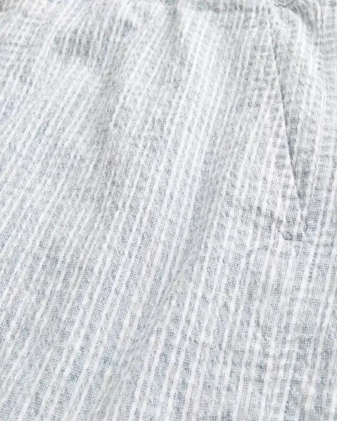 Linnenblandade seersuckershorts i midilängd Linnenblandade seersuckershorts i midilängd