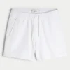 Linnenblandade seersuckershorts i midilängd Linnenblandade seersuckershorts i midilängd
