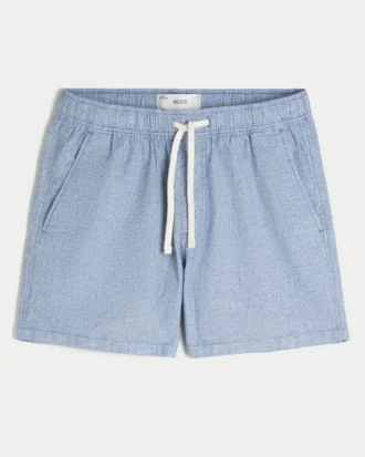 Linnenblandade shorts i midilängd