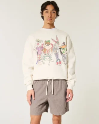 Linnenblandade shorts som dras på, halvhöga Linnenblandade shorts som dras på, halvhöga