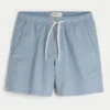 Linnenblandade shorts som dras på, halvhöga Linnenblandade shorts som dras på, halvhöga