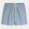 Linnenblandade shorts som dras på, halvhöga Linnenblandade shorts som dras på, halvhöga