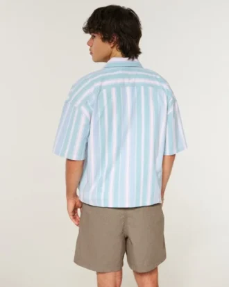 Linnenblandade shorts som dras på, halvhöga