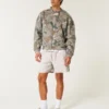 Linnenblandade shorts som dras på, halvhöga