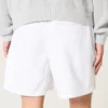 Linnenblandade shorts som dras på, halvhöga Linnenblandade shorts som dras på, halvhöga
