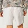 Linnenblandade shorts som dras på, halvhöga