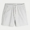 Linnenblandade shorts som dras på, halvhöga Linnenblandade shorts som dras på, halvhöga