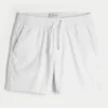 Linnenblandade shorts som dras på, halvhöga Linnenblandade shorts som dras på, halvhöga