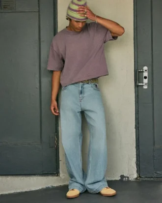 Ljus tvätt Astronaut Graphic Super Baggy Jeans
