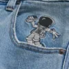 Ljus tvätt Astronaut Graphic Super Baggy Jeans Ljus tvätt Astronaut Graphic Super Baggy Jeans