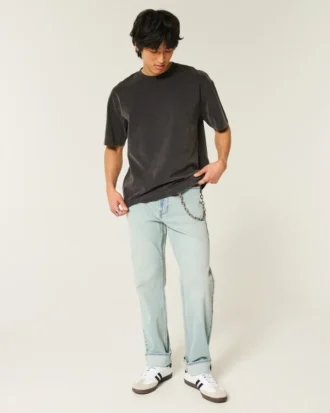 Ljus tvätt Downforce Racing Graphic Loose Jeans
