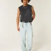 Ljus tvätt Skater Baggy Jeans med spelkortstryck Ljus tvätt Skater Baggy Jeans med spelkortstryck