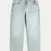 Ljus tvätt Skater Baggy Jeans med spelkortstryck Ljus tvätt Skater Baggy Jeans med spelkortstryck