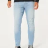 Ljus tvättade atletiska skinny jeans Ljus tvättade atletiska skinny jeans
