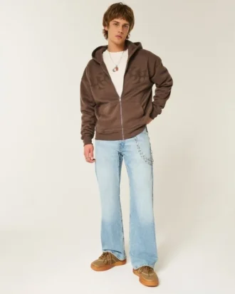 Ljus tvättade avslappnade bootcut-jeans Ljus tvättade avslappnade bootcut-jeans