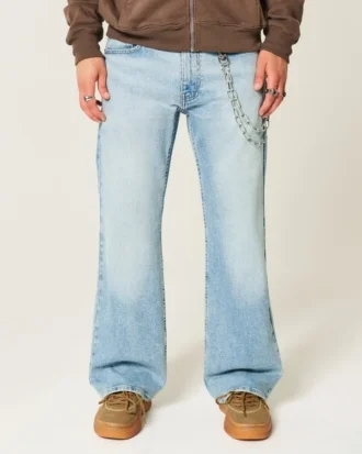 Ljus tvättade avslappnade bootcut-jeans Ljus tvättade avslappnade bootcut-jeans