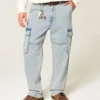 Ljus tvättade baggy cargojeans Ljus tvättade baggy cargojeans