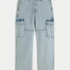 Ljus tvättade baggy cargojeans Ljus tvättade baggy cargojeans