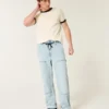 Ljus tvättade baggy carpenterjeans