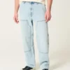 Ljus tvättade baggy carpenterjeans