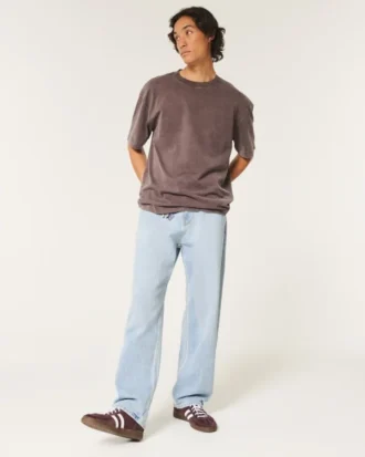 Ljus tvättade baggy jeans