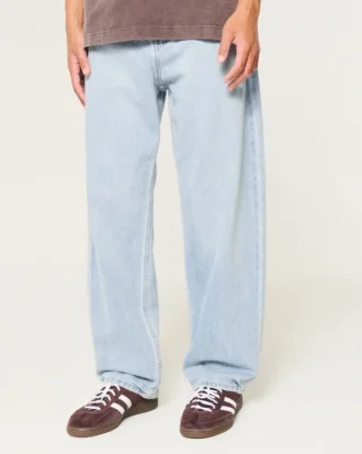 Ljus tvättade baggy jeans