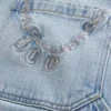 Ljus tvättade broderade bakfickor Skater Baggy Painter Jeans Ljus tvättade broderade bakfickor Skater Baggy Painter Jeans