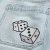 Ljus tvättade Dice Graphic Super Baggy Denim Shorts Ljus tvättade Dice Graphic Super Baggy Denim Shorts