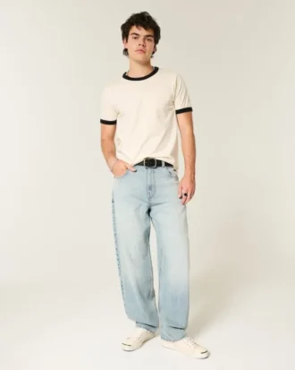Ljus tvättade skaterbaggyjeans