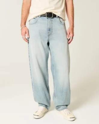 Ljus tvättade skaterbaggyjeans
