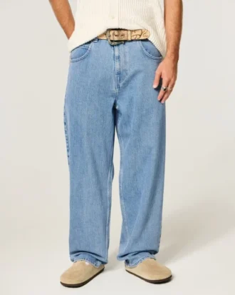 Ljus tvättade skaterbaggyjeans