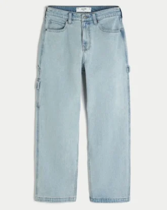 Ljusblå baggy jeans