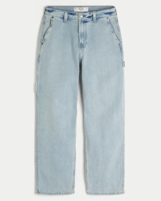 Ljusblå baggy jeans