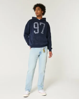 Ljusblå raka jeans